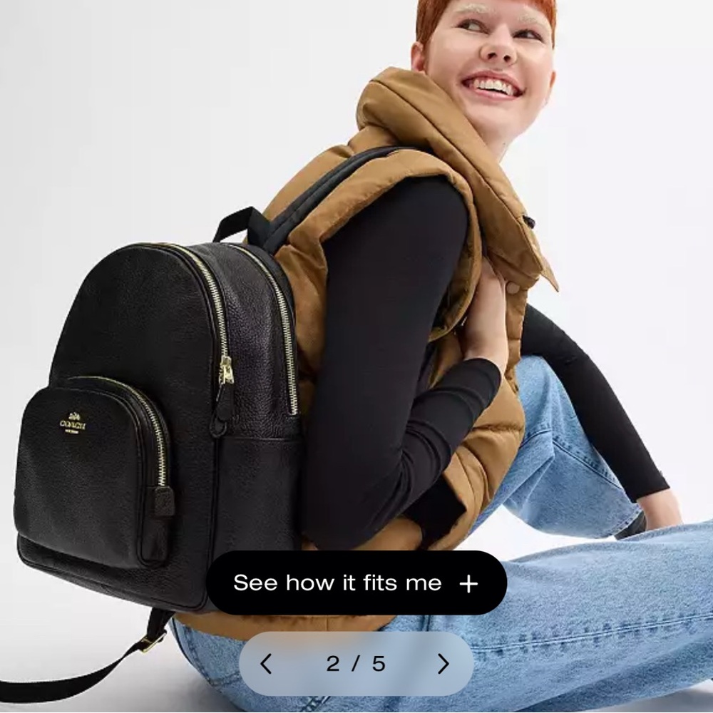 Coach Pebbled Leather Black COURT Backpack